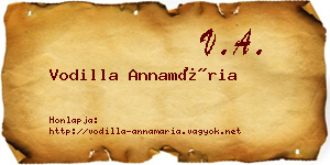 Vodilla Annamária névjegykártya